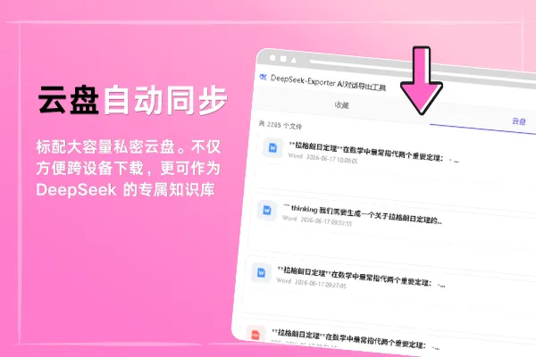DeepSeek Exporter 私密云盘和知识库功能